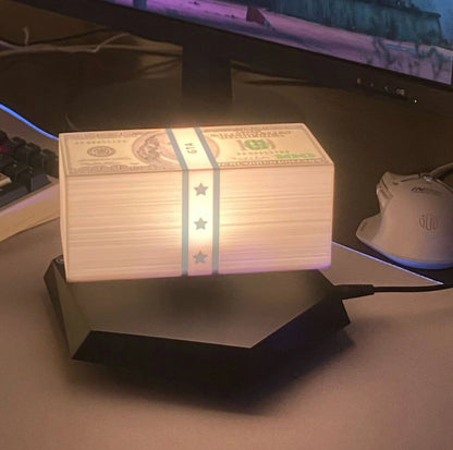 360° Levitating Dollars Magnetic Levitation Free Rotation Floating Dollars Night Light Creative Gift Office Bedroom Home Decor